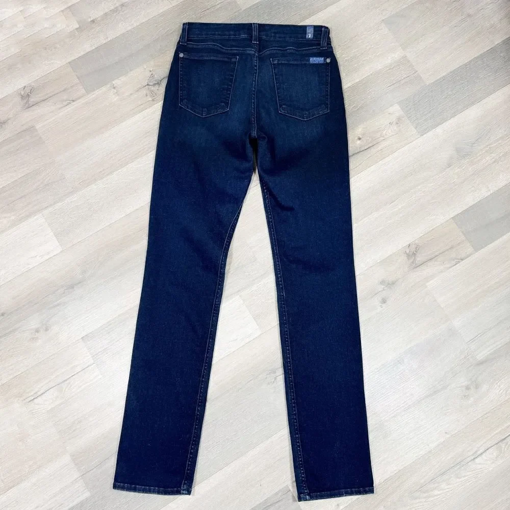 7 For All Mankind Kimmie Straight Leg Jeans Dark Blue 28 - Picture 6 of 14